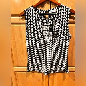 Calvin Klein sleeveless tank, black and white crescent, moon shape design